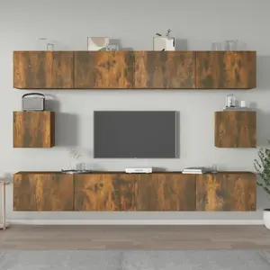 Non communiqué vidaXL Ensemble de meubles TV 6 pcs Chêne fumé Bois d'ingénierie