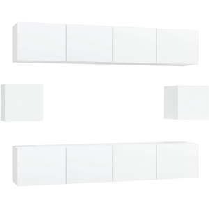 vidaXL Ensemble de meubles TV 6 pcs Blanc Bois d'ingénierie