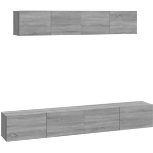 vidaXL Ensemble de meubles TV 4 pcs Sonoma gris Bois d'ingénierie pas cher
