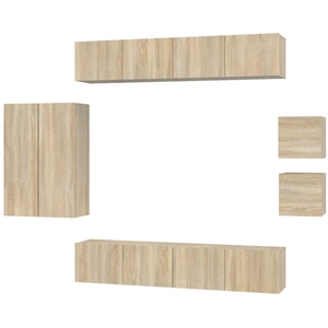 Comparateur de prix : vidaXL Ensemble de meubles TV 8 pcs Chêne sonoma Bois d'ingénierie