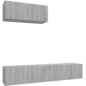 vidaXL Ensemble de meubles TV 3 pcs Sonoma gris Bois d'ingénierie pas cher