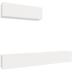 vidaXL Ensemble de meubles TV 3 pcs Blanc Bois d'ingénierie pas cher