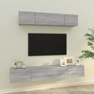 vidaXL Ensemble de meubles TV 4 pcs Sonoma gris Bois d'ingénierie pas cher