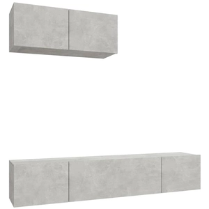 vidaXL Ensemble de meubles TV 3 pcs Gris béton Bois d'ingénierie pas cher