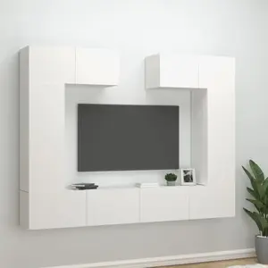 vidaXL Ensemble de meubles TV 6 pcs Blanc Bois d'ingénierie