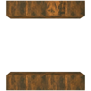vidaXL Meubles TV 4 pcs Chêne fumé 80x30x30 cm Bois d'ingénierie pas cher