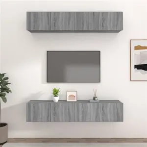 vidaXL Meubles TV 4 pcs Sonoma gris 80x30x30 cm Bois d'ingénierie pas cher