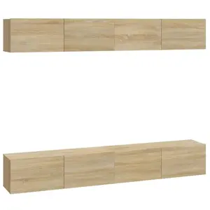vidaXL Meubles TV muraux 4 pcs Chêne sonoma 100x30x30 cm pas cher