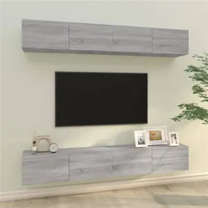 Comparateur de prix : vidaXL Meubles TV muraux 4 pcs Sonoma gris 100x30x30 cm
