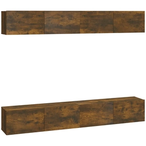 vidaXL Meubles TV muraux 4 pcs Chêne fumé 100x30x30 cm