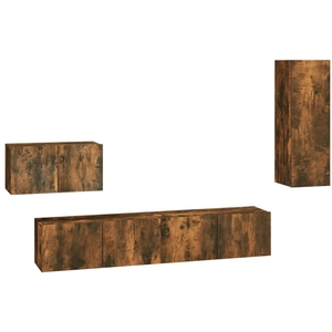 Comparateur de prix : vidaXL Ensemble de meubles TV 4 pcs Chêne fumé Bois d'ingénierie