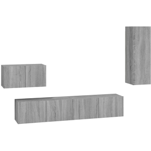 vidaXL Ensemble de meubles TV 4 pcs Sonoma gris Bois d'ingénierie pas cher