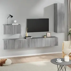 Comparateur de prix : vidaXL Ensemble de meubles TV 4 pcs Sonoma gris Bois d'ingénierie