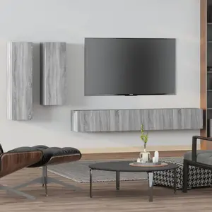 Comparateur de prix : vidaXL Ensemble de meubles TV 4 pcs Sonoma gris Bois d'ingénierie