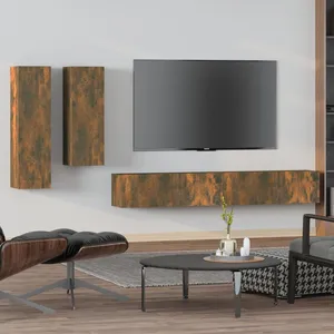 Comparateur de prix : vidaXL Ensemble de meubles TV 4 pcs Chêne fumé Bois d'ingénierie