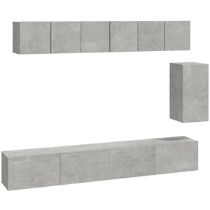 vidaXL Ensemble de meubles TV 6 pcs Gris béton Bois d'ingénierie pas cher