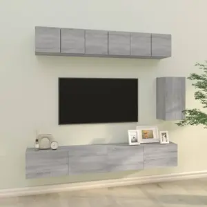 Comparateur de prix : vidaXL Ensemble de meubles TV 6 pcs Sonoma gris Bois d'ingénierie