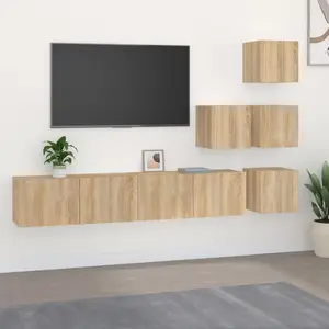 Comparateur de prix : vidaXL Meuble TV mural Chêne sonoma Bois d'ingénierie