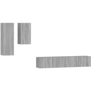 vidaXL Ensemble de meubles TV 4 pcs Sonoma gris Bois d'ingénierie pas cher