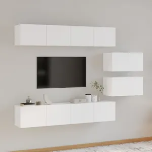 Comparateur de prix : vidaXL Ensemble de meubles TV 6 pcs Blanc Bois d'ingénierie