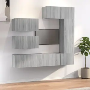 vidaXL Ensemble de meubles TV 6 pcs Sonoma gris Bois d'ingénierie pas cher