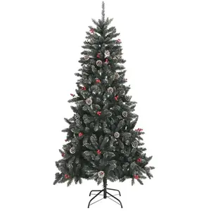 vidaXL Sapin de Noël artificiel avec support Vert 210 cm PVC