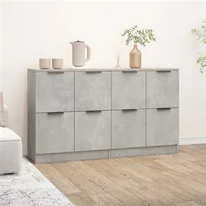 vidaXL Buffets 2 pcs Gris béton 60x30x70 cm Bois d'ingénierie pas cher