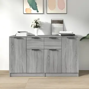 vidaXL Buffets 2 pcs Sonoma gris 60x30x70 cm Bois d'ingénierie pas cher