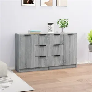 vidaXL Buffets 2 pcs Sonoma gris 60x30x70 cm Bois d'ingénierie pas cher