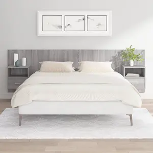 vidaXL Tête de lit avec armoires sonoma gris Bois d'ingénierie pas cher
