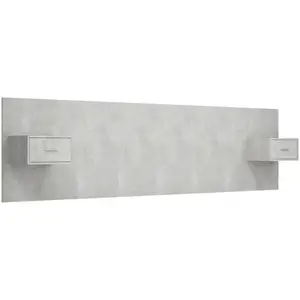 vidaXL Tête de lit avec armoires Gris béton Bois d'ingénierie pas cher