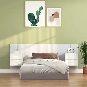 vidaXL Tête de lit avec armoires Blanc Bois d'ingénierie pas cher