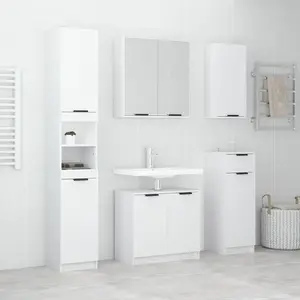 Comparateur de prix : vidaXL Meubles de salle de bain 5 pcs Blanc Bois d'ingénierie