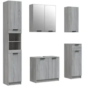 Comparateur de prix : vidaXL Meubles de salle de bain 5 pcs Sonoma gris Bois d'ingénierie