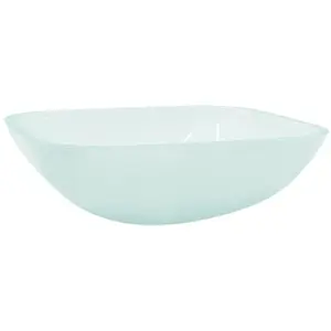 vidaXL Lavabo Verre 42x42x14 cm Dépoli pas cher