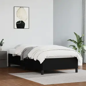 vidaXL Cadre de lit Noir 100x200 cm Similicuir pas cher