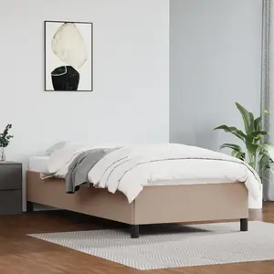 Comparateur de prix : vidaXL Cadre de lit Cappuccino 90x200 cm Similicuir