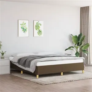 vidaXL Cadre de lit Marron foncé 160x200 cm Tissu
