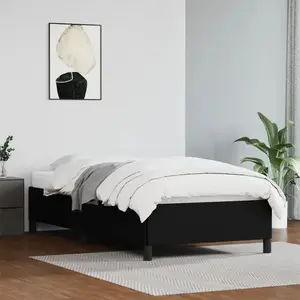 Comparateur de prix : vidaXL Cadre de lit Noir 90x190 cm Similicuir