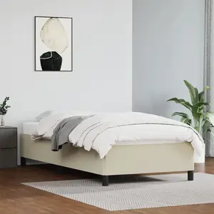 vidaXL Vidaxl Cadre De Lit Crème 90x200 Cm Similicuir pas cher