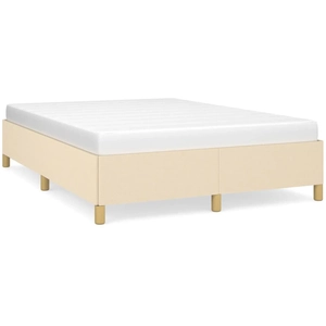 vidaXL Cadre de lit Crème 140x190 cm Tissu pas cher