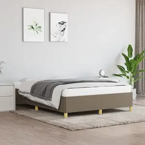 vidaXL Cadre de lit Taupe 140x200 cm Tissu pas cher