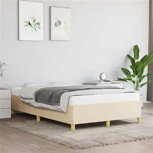 Comparateur de prix : vidaXL Cadre de lit Crème 120 x 200 cm Tissu