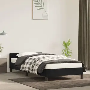 vidaXL Cadre de lit avec tête de lit Noir 90x190 cm Velours pas cher