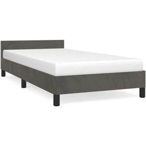 vidaXL Cadre de lit avec tête de lit Gris foncé 90x200 cm Velours