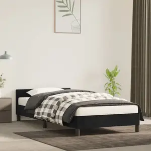 vidaXL Cadre de lit avec tête de lit Noir 80x200 cm Velours pas cher