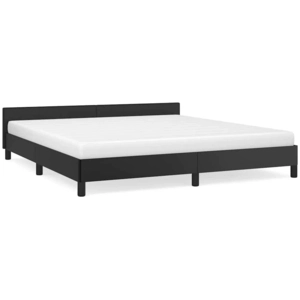 vidaXL Cadre de lit avec tête de lit Noir 180x200 cm Similicuir pas cher