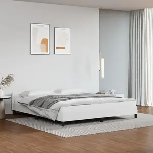 vidaXL Cadre de lit avec tête de lit Blanc 180x200 cm Similicuir pas cher