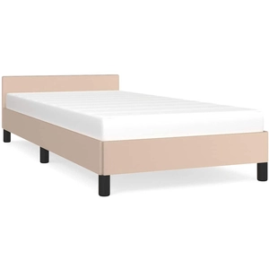 vidaXL Cadre de lit avec tête de lit Cappuccino 100x200 cm Similicuir pas cher