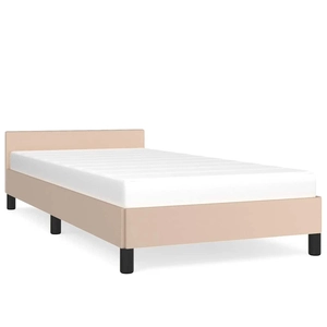 vidaXL Cadre de lit avec tête de lit Cappuccino 90x200 cm Similicuir pas cher